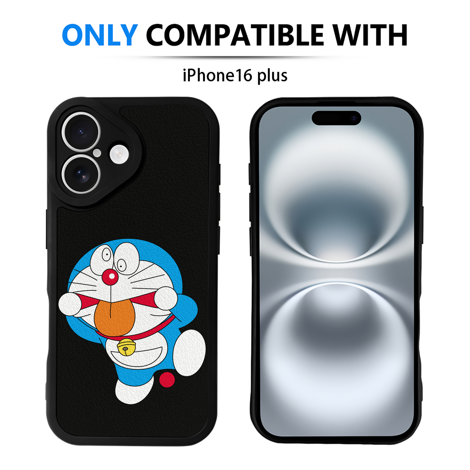 （画像用） ドラえもん Doraemon 【iPhone 16シリーズ対応】シリコンスマホケース（レザー調） 材質：シリコン